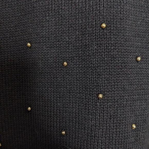 Victoria Harbour Vintage Black Long Sleeve Beaded Sequin Crewneck Sweater Size M - Picture 6 of 7
